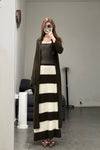 SWAYING/KNIT Mohair Striped Skirt SW212XZ01